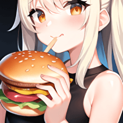 [LINEスタンプ] ハンバーガー女子の画像（メイン）