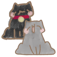 [LINEスタンプ] 猫好きが描いた黒猫＆グレイ猫スタンプ