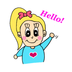 [LINEスタンプ] かわいい⭐︎ブロンド女の子の日常英会話(1)