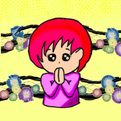 [LINEスタンプ] 赤髪女性の挨拶