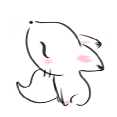 [LINEスタンプ] かわいい白きつね 使いやすいスタンプ