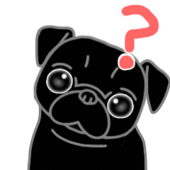 [LINEスタンプ] 動く黒パグ 1