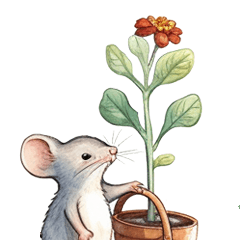 [LINEスタンプ] ネズミと植物