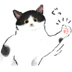 [LINEスタンプ] うちの子白黒トビ猫！(にほんねこ)
