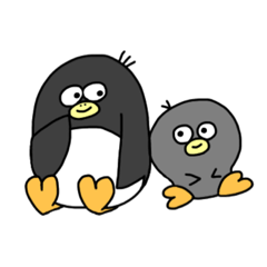 [LINEスタンプ] ペンギンとちびペンギンのスタンプ