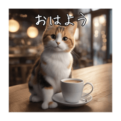 [LINEスタンプ] ごくごくふつうの三毛ねこ★彡【修正版】