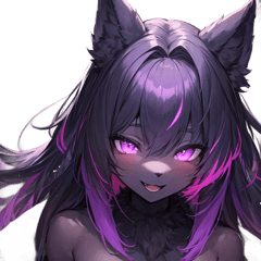 [LINEスタンプ] Furry cat woman(ENGLISH ver)の画像（メイン）