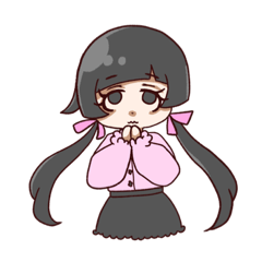 [LINEスタンプ] 黒髪ツインテ少女ぱにらちゃん