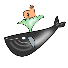 [LINEスタンプ] クジラは自由な黒服。の画像（メイン）