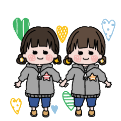 [LINEスタンプ] あいりちゃんとゆうりちゃん