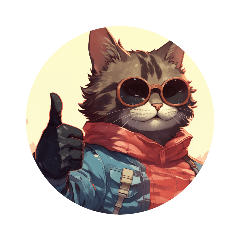 [LINEスタンプ] サングラスをした猫のいいねポーズ