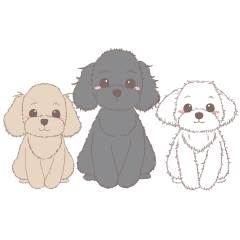 [LINEスタンプ] 犬の日常 ～トイプードル・マルチーズ～