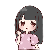 [LINEスタンプ] 自称清楚系女子(黒髪ロングの女の子)