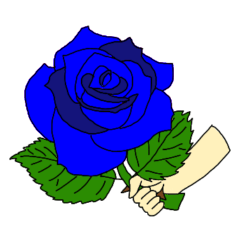 [LINEスタンプ] 青いバラの花束を