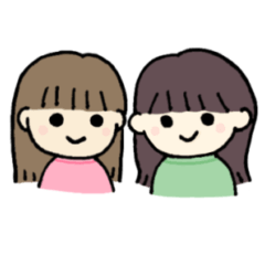 [LINEスタンプ] なかよしと使いたい女の子たち