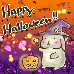 [LINEスタンプ] 垂れ耳うさぎもちさま 秋・ハロウィン