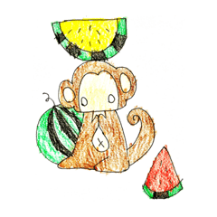[LINEスタンプ] おさる台詞なし夏バージョンスタンプ