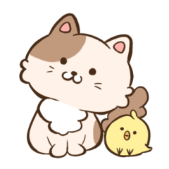 [LINEスタンプ] もふねこ時々ひよこ