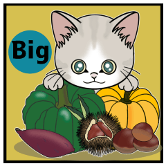[LINEスタンプ] 【秋のご挨拶】仔猫のぽんにゃん【Big】の画像（メイン）
