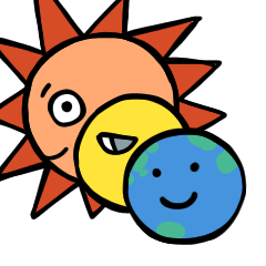 [LINEスタンプ] 地球と太陽と月