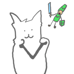 [LINEスタンプ] 小人とミーちゃん（ゲーム）