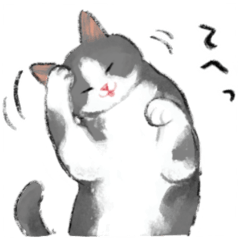 [LINEスタンプ] うちの子グレー白猫！(にほんねこ)