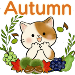 [LINEスタンプ] ほのぼの猫さん ♡ 秋の挨拶の画像（メイン）