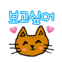 [LINEスタンプ] デカ文字猫ちゃん韓国語の画像（メイン）