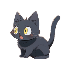 [LINEスタンプ] 黒猫のレオ君