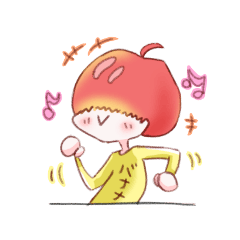 [LINEスタンプ] ひとこと りんごくん