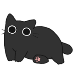 [LINEスタンプ] もちゃねこ黒【文字なし】