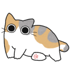 [LINEスタンプ] もちゃねこパステル三毛【文字なし】