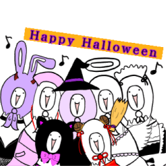 [LINEスタンプ] ハトリョーシカ 動くハロウィンコスプレ