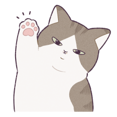 [LINEスタンプ] どこかの家のキジ白猫