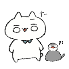 [LINEスタンプ] ねこみたいななにかとちゅん