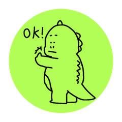 [LINEスタンプ] おなかいたいかいじゅうcolor2