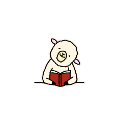 [LINEスタンプ] ひつじちゃん、本を読む