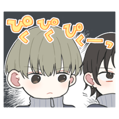 [LINEスタンプ] 無口くんとみなみちゃん漫画コマスタンプ