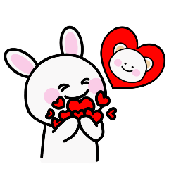 [LINEスタンプ] うさぎとくま 恋人 -うさぎ