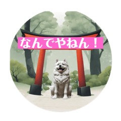 [LINEスタンプ] 狛犬と稲荷さんの神社スタンプ！