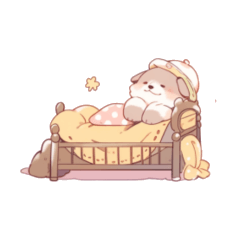 [LINEスタンプ] ベッドが大好きな犬