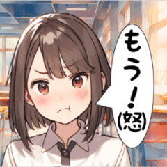 [LINEスタンプ] 思春期の女の子