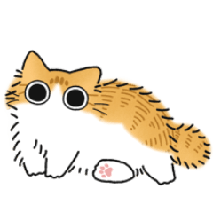 [LINEスタンプ] ねこぽっくる長毛茶白【文字なし】