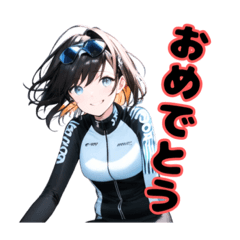 [LINEスタンプ] ロードバイクに乗る女の子②