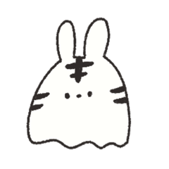 [LINEスタンプ] おばけのうさタイガー