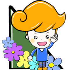 [LINEスタンプ] オレンジヘアの男の子。ティーゴ。