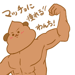 [LINEスタンプ] わんち！(マッチョに憧れるわんち)