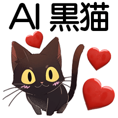 [LINEスタンプ] AI黒猫★毎日使えるスタンプの画像（メイン）