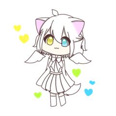 [LINEスタンプ] しろねこ天使ちゃん～公開版～