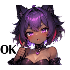 [LINEスタンプ] Furry cat woman2 (ENGLISH ver)